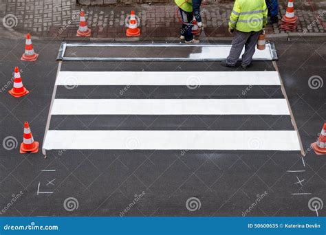 Painting Of Pedestrian Crossing Stock Image Image Of Making Crossing