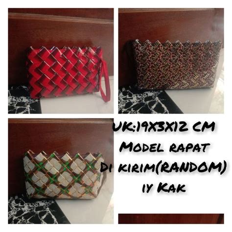 Jual KERAJINAN DOMPET MODEL ANyAMAN RAPAT DARI BUNGKUSAN KOPI RANDOM UK