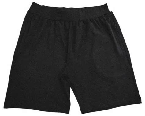 Thigh Length Mens Black Cotton Shorts 2 Pocket Size Large At Rs 199