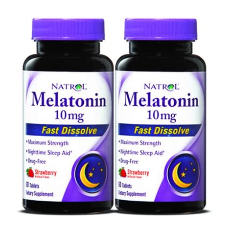 Natrol Melatonin Fast Dissolve 10mg (120 Tablets) (Pack of 2 ...
