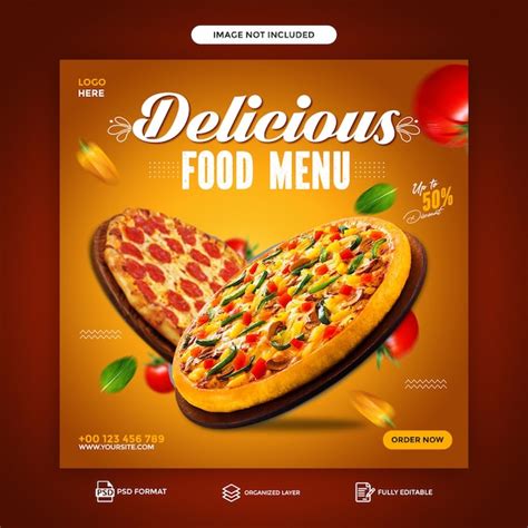 Premium Psd Delicious Food Social Media Promotion And Instagram