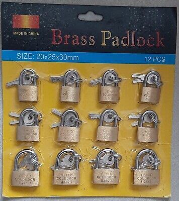 Lot 12 Cadenas 20 25 30 mm 2 clés Laiton Pour valise Casier