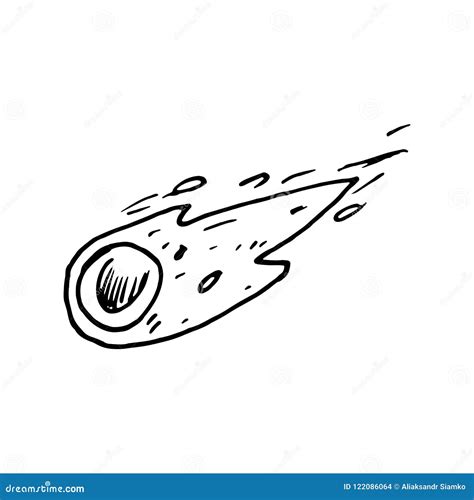 Hand Drawn Comet Doodle Sketch Style Icon Decoration Element Stock Vector Illustration Of