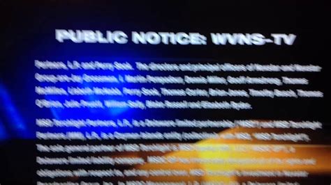 A Public Notice On Wvns After Fox 59 News At 10 On The Weekend Youtube