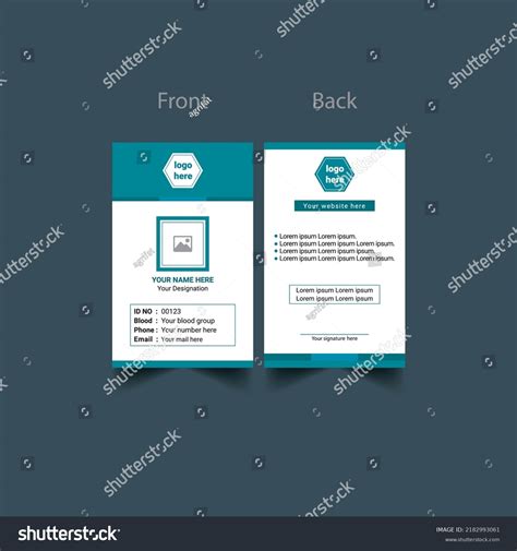 Creative Two Sided Id Card Template Stock Vector (Royalty Free ...