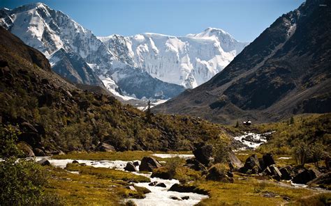 whirling river   rocky mountains valley wallpaper nature