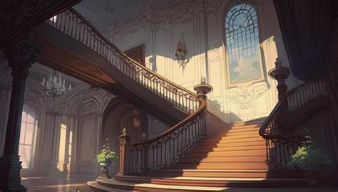 Free Vectors | Background material for anime - Grand staircase of the ...