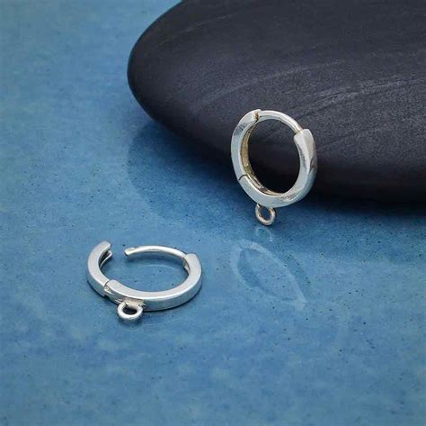 Sterling Silver Plain Huggie Hoops With Loop