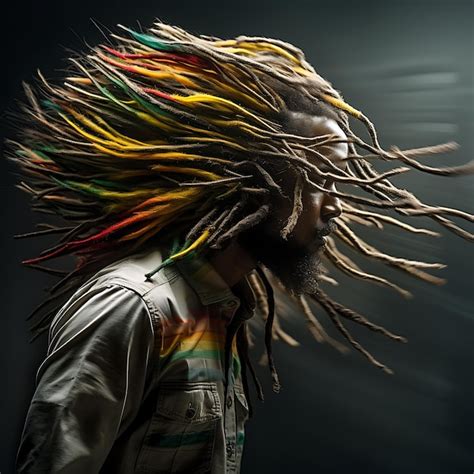 Premium Ai Image A Rastafarian Shaking His Head With Dreadlocks In Motion