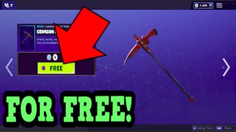 How To Get The Crimson Axe Pickaxe For Free Fortnite Battle Royale