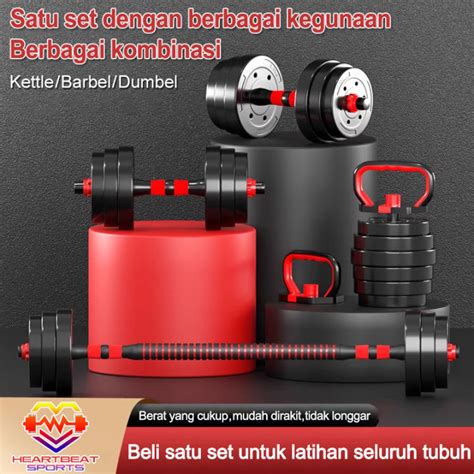 Heartbeat Dumbbell PVC 10KG 20KG 30KG 40KG Dumbell Barbell Set Dumbel