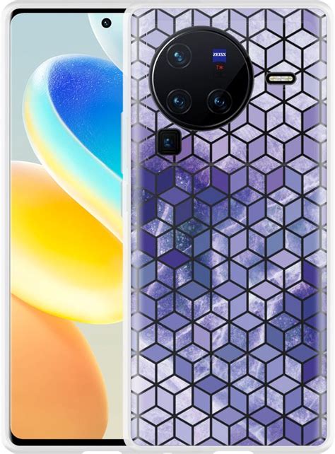 Vivo X Pro Hoesje Paars Hexagon Marmer Designed By Cazy Bol