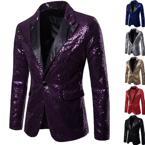 2020 2019 Shiny Gold Sequin Glitter Blazer Jacket Men Costume Homme