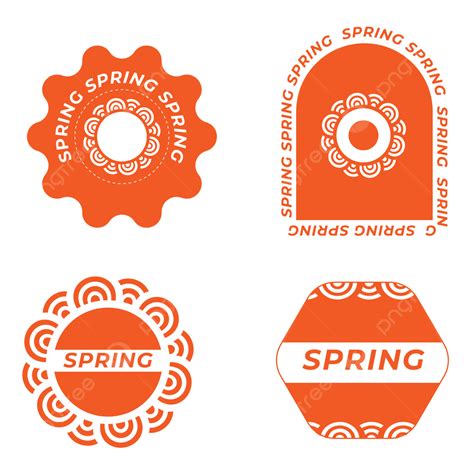 Spring Labels Vector Png Images Orange Spring Labels Spring Label