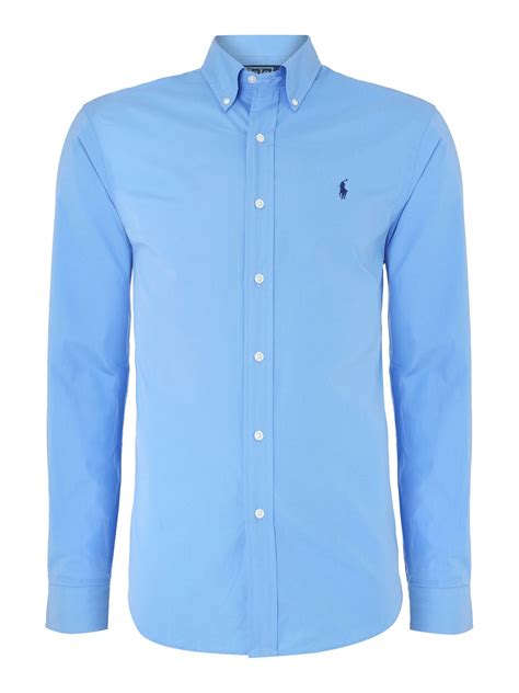 Polo Ralph Lauren Classic Long Sleeve Slim Fit Shirt In Blue For Men Lyst