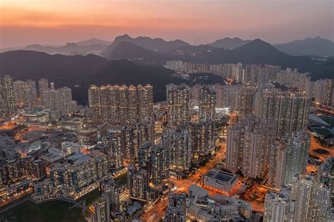 Panorama Aerial View Of Hong Kong City Tseung Kwan O April