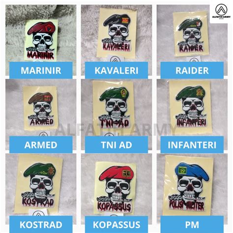 Jual Alfatih Army Stiker Tengkorak Tni Ad Laut Marinir Kostrad