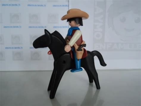 Playmobil Vintage Western Cow Boy Cheval Carabine Colt Type Set De