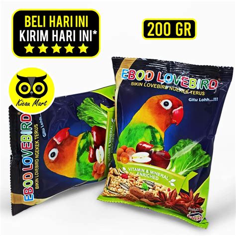 Jual Pakan Lovebird Kemasan Plastik Ebod Jaya Makanan Harian Burung