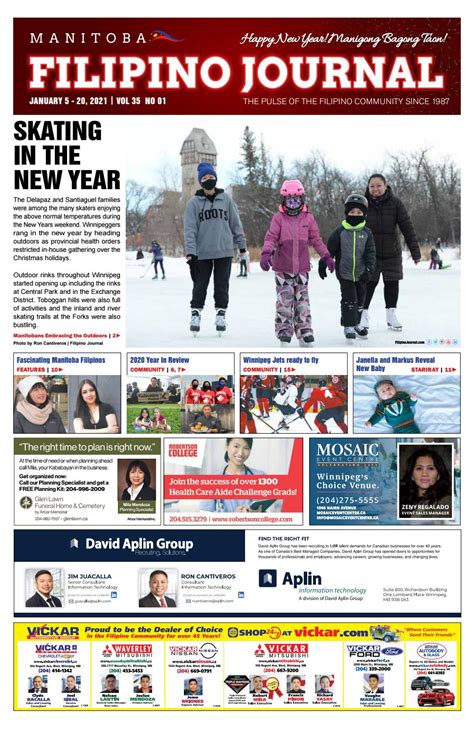 Filipino Journal Manitoba Edition January 05 20 2021 By Filipino