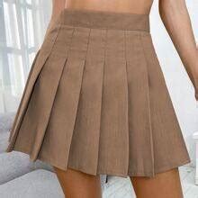 Shein Zip Back Pleated Skirt Hitta B Sta Priserna