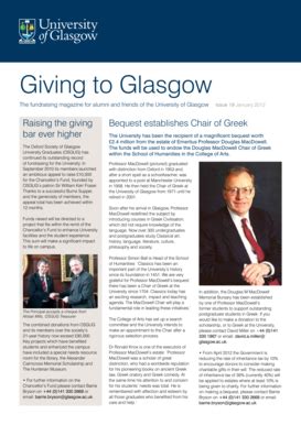 Fillable Online Gla Ac Giving To Glasgow Issue University Of