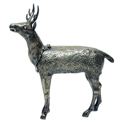 Deer Sculpture in Silver For Sale at 1stDibs