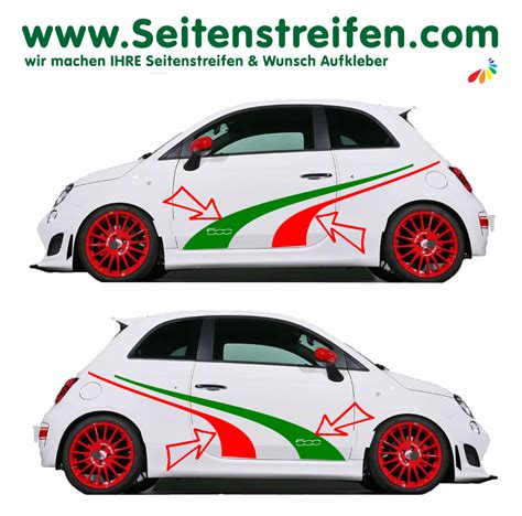 Fiat Italia Seitenstreifen Aufkleber Dekor Komplett Set