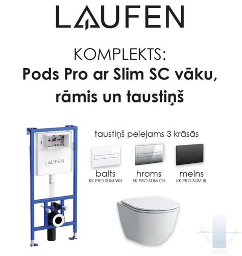 Laufen Komplekts Pods Pro Ar Sc V Kus R Mis Tausti Wh Cr Bl