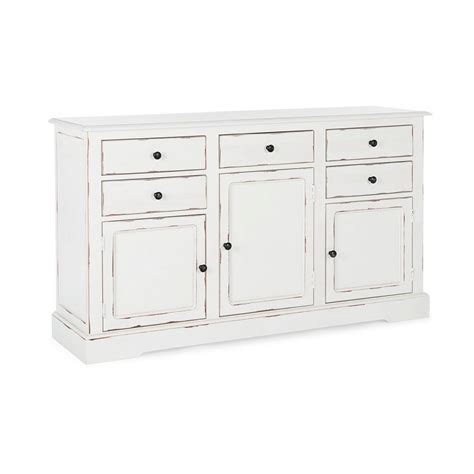 Buffet Rustique Portes Tiroirs Jefferson Blanc Leroy Merlin