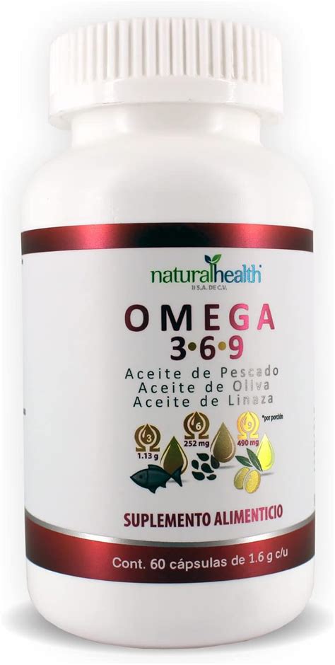 Omega 3 6 9 1 Frasco Con 60 Cápsulas De 1 6 G C U Ácidos Grasos