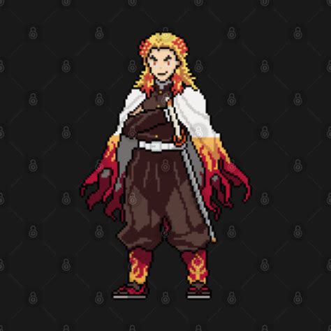 Kyojuro Rengoku Pixel Demon Slayer T Shirt Teepublic