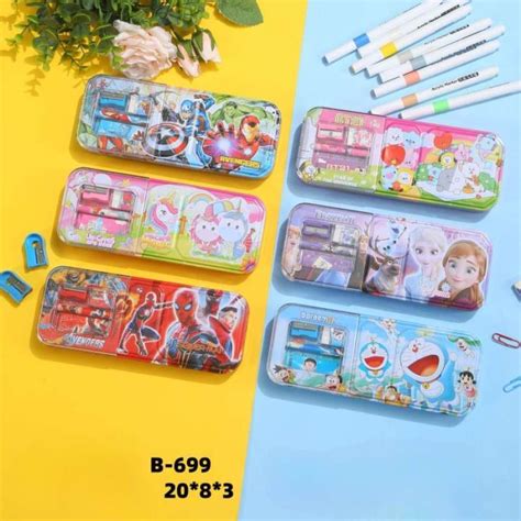 Jual SOS Kotak Pensil Kaleng Set 8x20 Tipe A Tempat Pensil Pencil