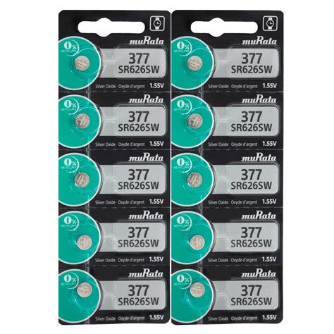 Murata 377 SR626SW 1 55V Silver Oxide Battery 10 Pack Walmart