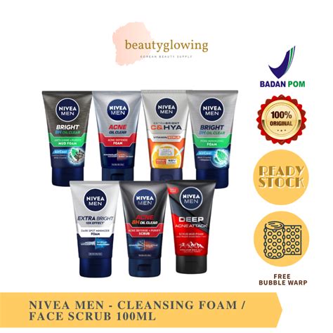 Jual NIVEA MEN Cleansing Foam Face Scrub 100ml Sabun Muka Pria