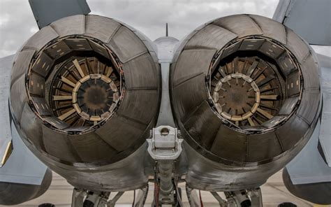 Two Gray Jet Turbines Aircraft Mcdonnell Douglas F A 18 Hornet