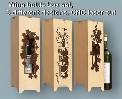 Ceremony Wine Bottle Box Bundle Cnc Laser Cut Files Wooden Etsy