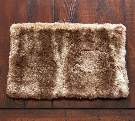 Caramel Ombre Faux Fur Placemat Pottery Barn