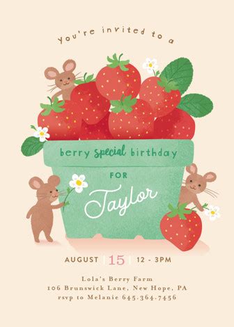 Berry Special Children's Birthday Party Invitations by Jennifer Wick | Minted