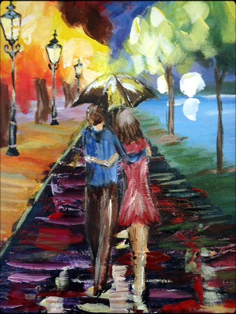 Couple Dancing In The Rain Painting at PaintingValley.com | Explore collection of Couple Dancing ...