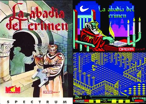 Portada de La Abadía del Crimen Opera Soft 1987 con ilustración de