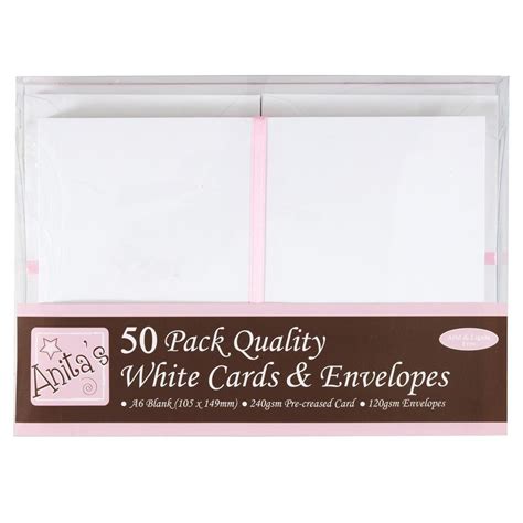 A6 Cards And Envelopes White 50pk Ant 1511020 Craftlines B V