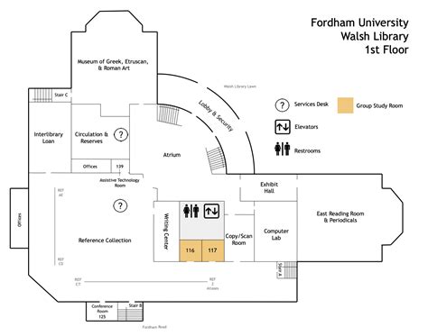 Walsh Library Study Room Maps Fordham