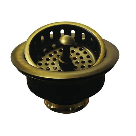 Westbrass 3 1 2 In Post Basket Strainer In Antique Brass D214 06 The