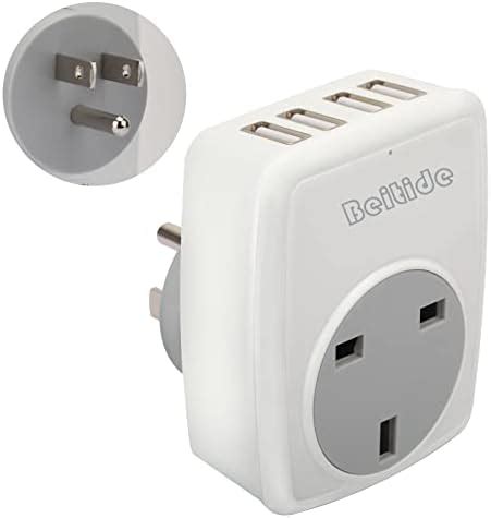 Uk To Us Plug Adapter Beitide America Travel Adapter With Usb Ports