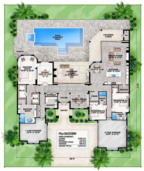 Florida House Plans With Pool