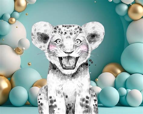Jungle Animal Lion Cutout Baby Lion Cutout Decor Safari Party