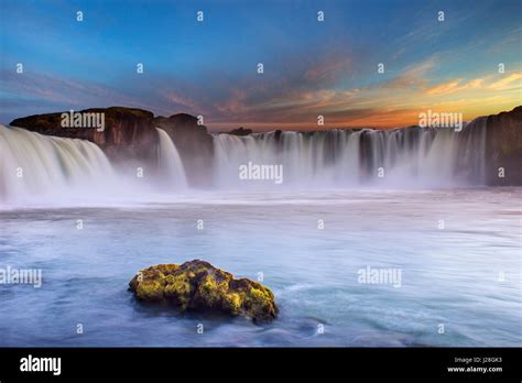 Goðafoss waterfall in north Iceland Stock Photo Alamy