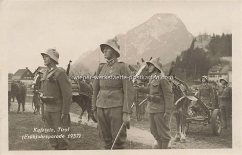 Lot 5 Fotokarten Kufstein Militär Frühjahrsparade um 1937 Wiener