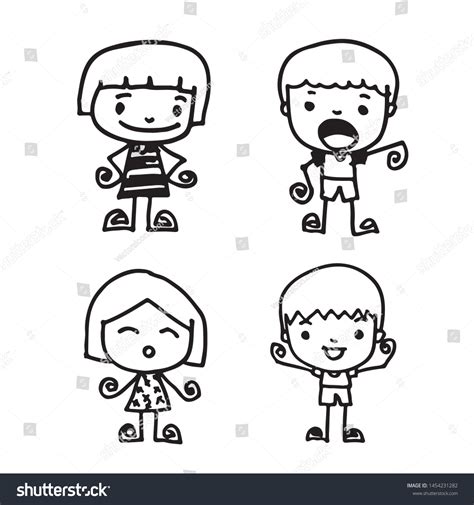 Cute Cartoon People Man Woman Drawing Stock Vector Royalty Free 1454231282 Shutterstock